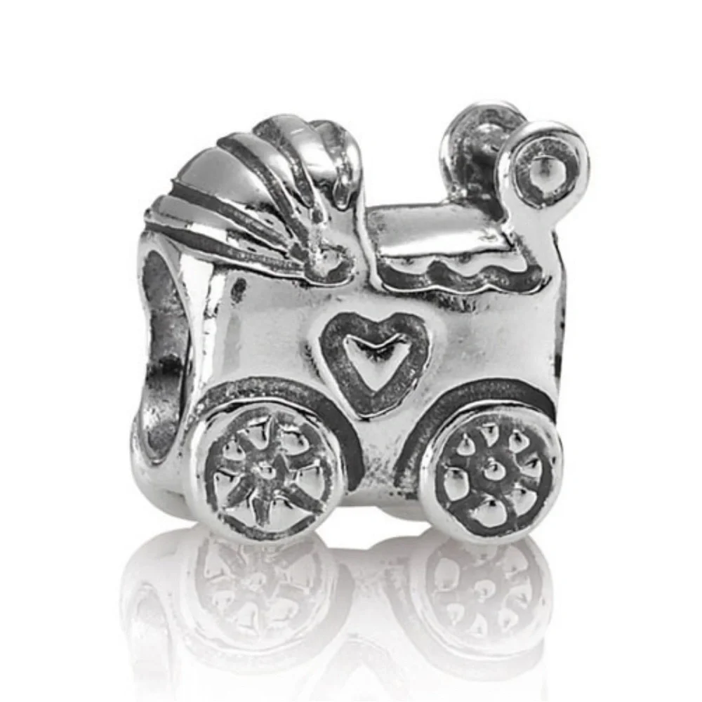 Pandora .925 Sterling Silver Baby Buggy Carriage RETIRED EUC ALE #235